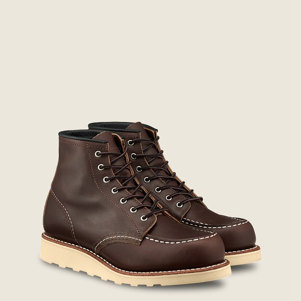 Red Wing Womens 6-inch Classic Moc - Short Oro-iginal Leather - Heritage Boots Dark Brown - 1325YFGM